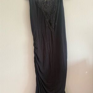 Sleeveless Black Lace Dress Lace on back
